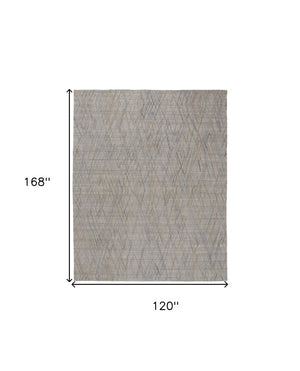 HomeRoots 4' Elevate Your Space with a Hand-Woven Gray and Ivory Abstract Area Rug for Modern Decor Comfort 10' X 14' 513548