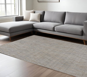 HomeRoots 4' Elevate Your Space with a Hand-Woven Gray and Ivory Abstract Area Rug for Modern Decor Comfort 10' X 14' 513548