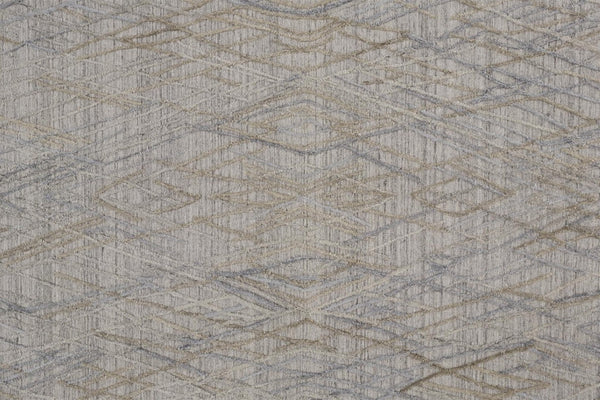 HomeRoots 4' Elevate Your Space with a Hand-Woven Gray and Ivory Abstract Area Rug for Modern Decor Comfort 10' Runner 513549