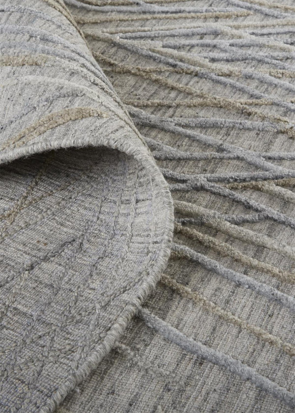 HomeRoots 4' Elevate Your Space with a Hand-Woven Gray and Ivory Abstract Area Rug for Modern Decor Comfort 10' Runner 513549