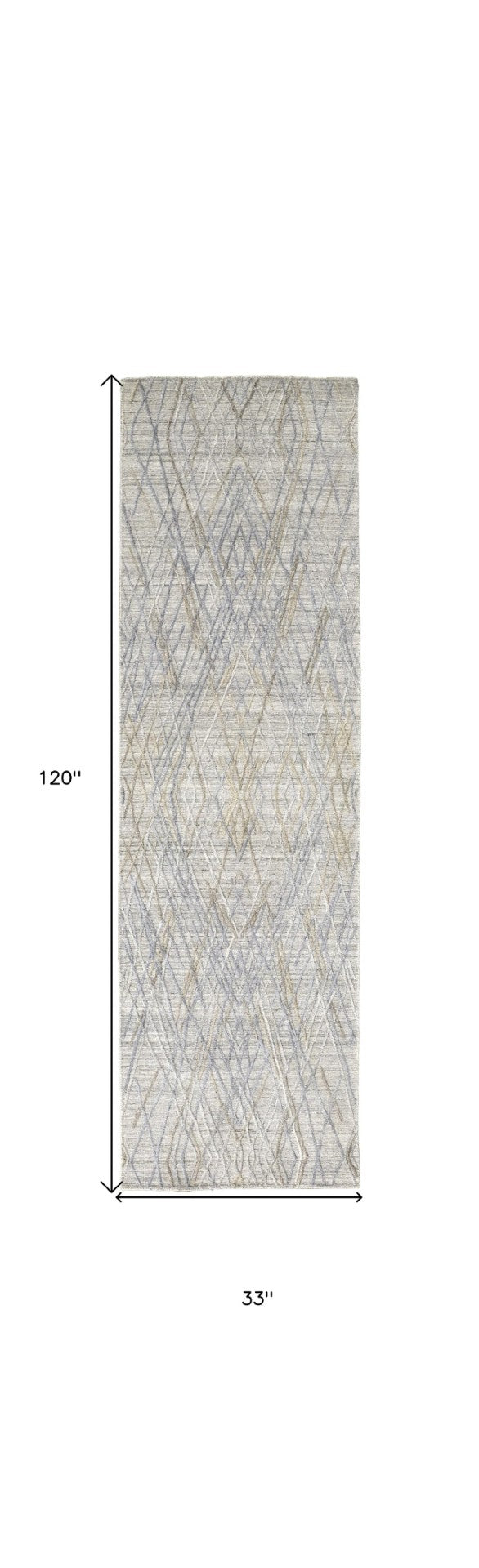 HomeRoots 4' Elevate Your Space with a Hand-Woven Gray and Ivory Abstract Area Rug for Modern Decor Comfort 10' Runner 513549