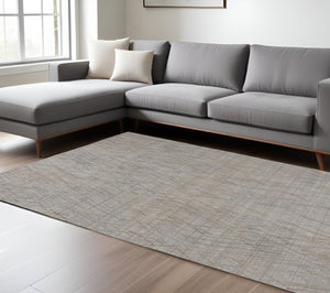 HomeRoots 4' Elevate Your Space with a Hand-Woven Gray and Ivory Abstract Area Rug for Modern Decor Comfort 12' X 15' 513551