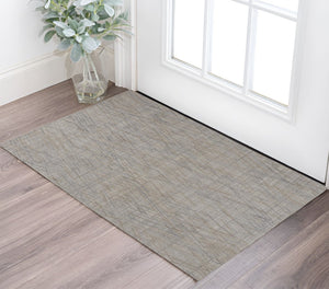 HomeRoots 4' Elevate Your Space with a Hand-Woven Gray and Ivory Abstract Area Rug for Modern Decor Comfort 2' X 3' 513552