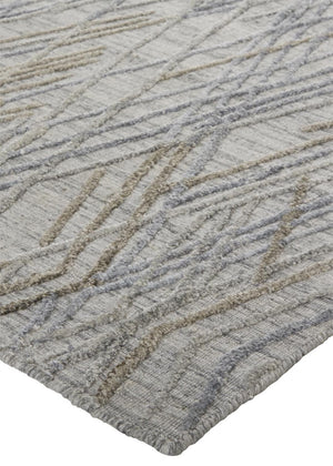HomeRoots 4' Elevate Your Space with a Hand-Woven Gray and Ivory Abstract Area Rug for Modern Decor Comfort 2' X 3' 513552