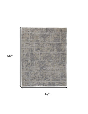 HomeRoots 4' Hand Woven Gray and Ivory Abstract Area Rug – Contemporary Style for Modern Home Décor 4' X 6' 513553