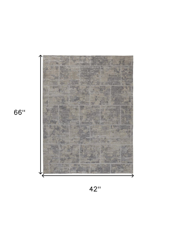 HomeRoots 4' Hand Woven Gray and Ivory Abstract Area Rug – Contemporary Style for Modern Home Décor 4' X 6' 513553
