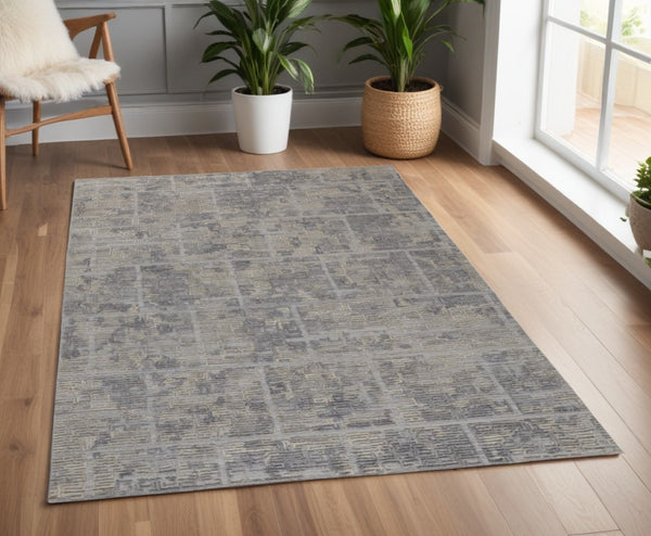 HomeRoots 4' Hand Woven Gray and Ivory Abstract Area Rug – Contemporary Style for Modern Home Décor 4' X 6' 513553