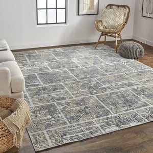 HomeRoots 4' Hand Woven Gray and Ivory Abstract Area Rug – Contemporary Style for Modern Home Décor 4' X 6' 513553