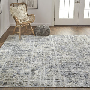 HomeRoots 4' Hand Woven Gray and Ivory Abstract Area Rug – Contemporary Style for Modern Home Décor 4' X 6' 513553
