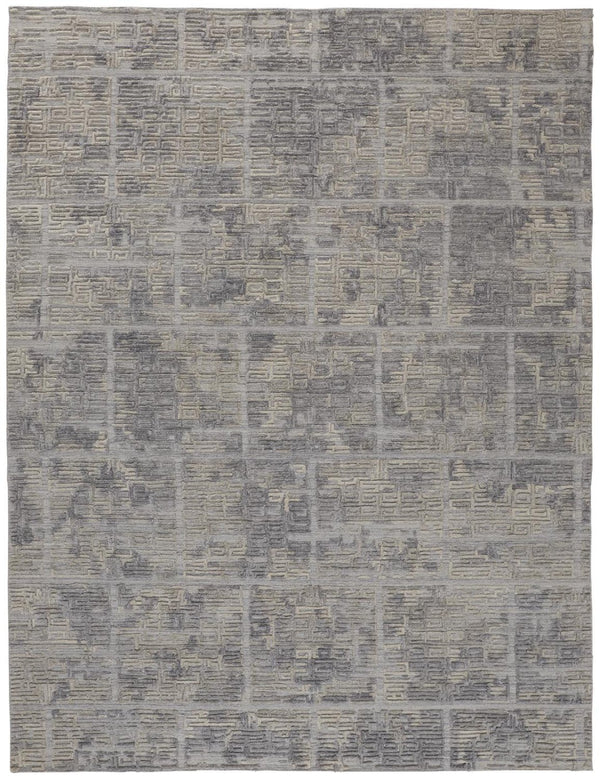 HomeRoots 4' Hand Woven Gray and Ivory Abstract Area Rug – Contemporary Style for Modern Home Décor 8' X 10' 513555