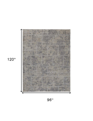 HomeRoots 4' Hand Woven Gray and Ivory Abstract Area Rug – Contemporary Style for Modern Home Décor 8' X 10' 513555