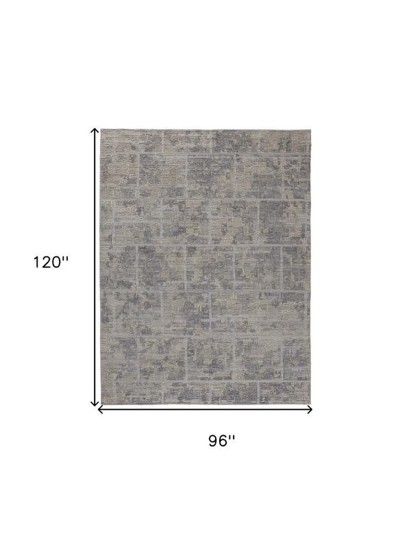 HomeRoots 4' Hand Woven Gray and Ivory Abstract Area Rug – Contemporary Style for Modern Home Décor 8' X 10' 513555