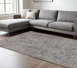 HomeRoots 4' Hand Woven Gray and Ivory Abstract Area Rug – Contemporary Style for Modern Home Décor 8' X 10' 513555
