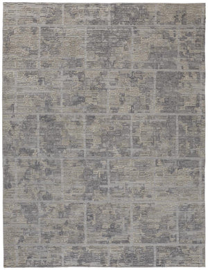 HomeRoots 4' Hand Woven Gray and Ivory Abstract Area Rug – Contemporary Style for Modern Home Décor 9' X 12' 513556