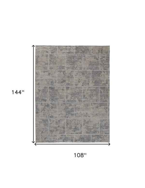 HomeRoots 4' Hand Woven Gray and Ivory Abstract Area Rug – Contemporary Style for Modern Home Décor 9' X 12' 513556
