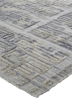 HomeRoots 4' Hand Woven Gray and Ivory Abstract Area Rug – Contemporary Style for Modern Home Décor 9' X 12' 513556