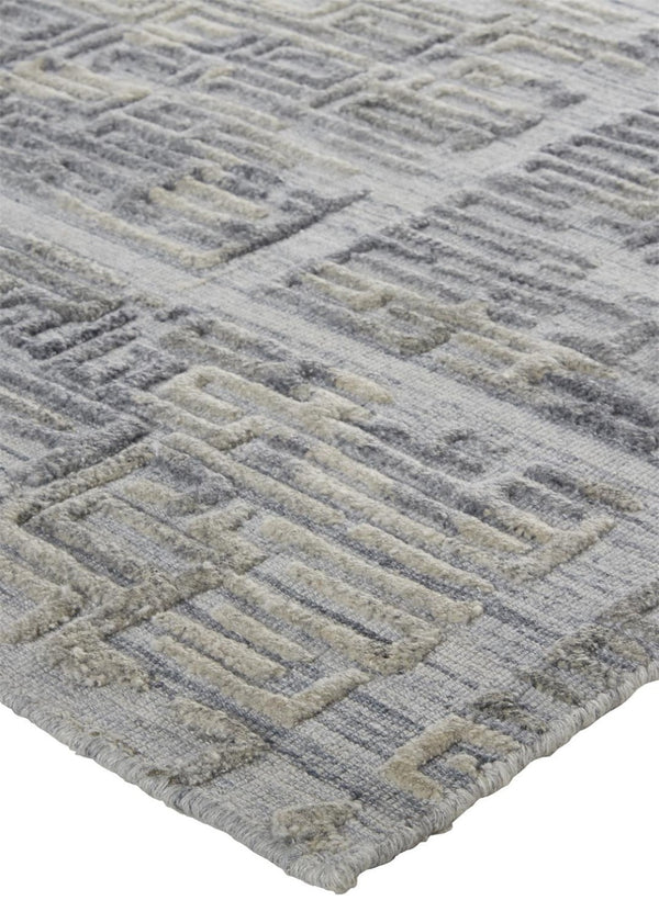 HomeRoots 4' Hand Woven Gray and Ivory Abstract Area Rug – Contemporary Style for Modern Home Décor 9' X 12' 513556