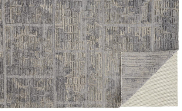 HomeRoots 4' Hand Woven Gray and Ivory Abstract Area Rug – Contemporary Style for Modern Home Décor 9' X 12' 513556
