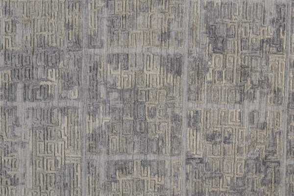 HomeRoots 4' Hand Woven Gray and Ivory Abstract Area Rug – Contemporary Style for Modern Home Décor 9' X 12' 513556