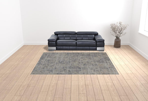 HomeRoots 4' Hand Woven Gray and Ivory Abstract Area Rug – Contemporary Style for Modern Home Décor 9' X 12' 513556