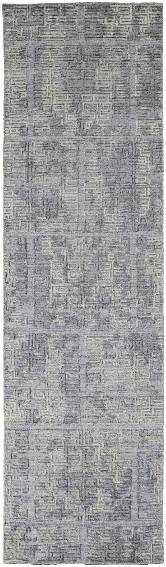 HomeRoots 4' Hand Woven Gray and Ivory Abstract Area Rug – Contemporary Style for Modern Home Décor 10' Runner 513558