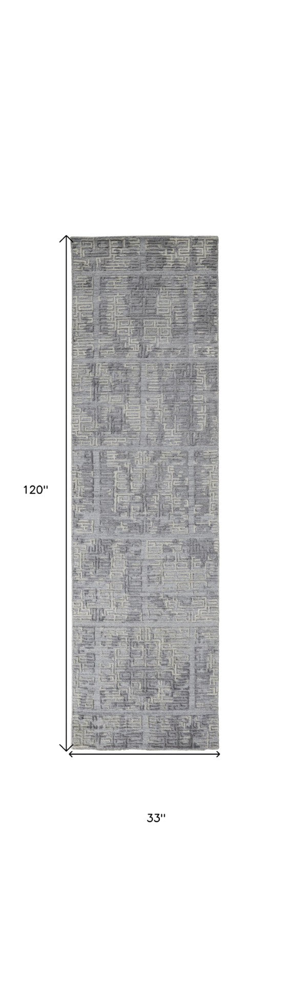 HomeRoots 4' Hand Woven Gray and Ivory Abstract Area Rug – Contemporary Style for Modern Home Décor 10' Runner 513558