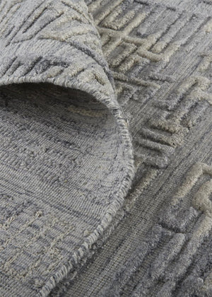 HomeRoots 4' Hand Woven Gray and Ivory Abstract Area Rug – Contemporary Style for Modern Home Décor 8' Runner 513559