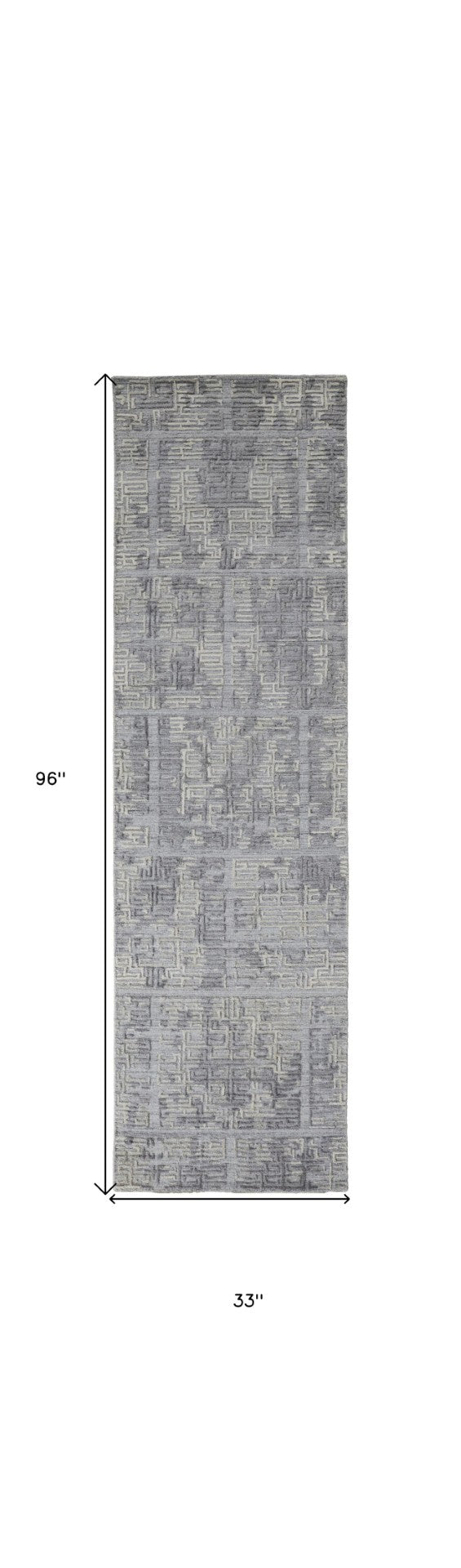 HomeRoots 4' Hand Woven Gray and Ivory Abstract Area Rug – Contemporary Style for Modern Home Décor 8' Runner 513559