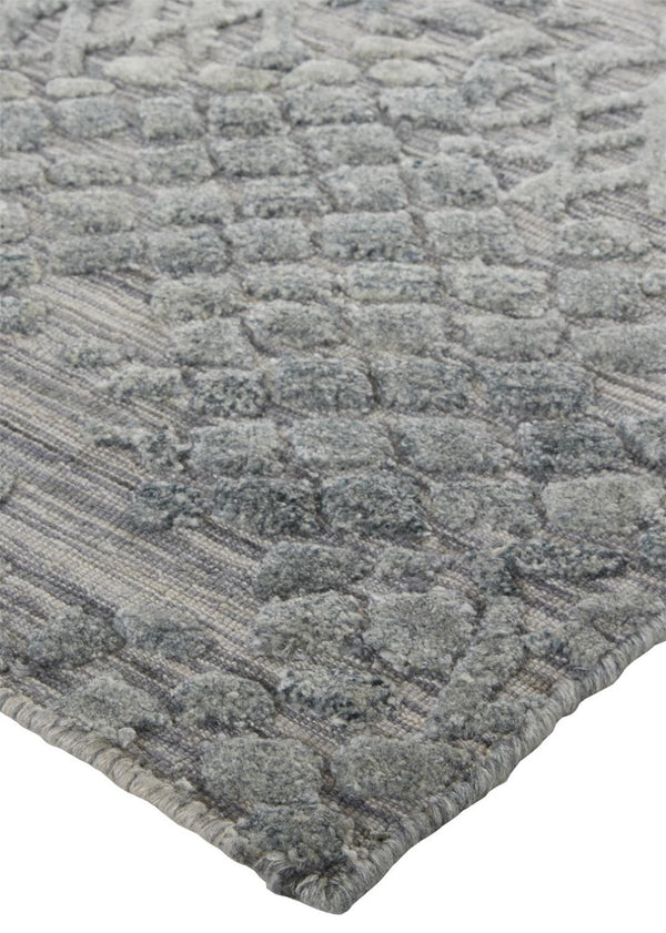 HomeRoots 5' Gray Abstract Hand-Woven Area Rug - Unique Artisan Craftsmanship for Modern Décor and Comfort 5' X 8' 513563