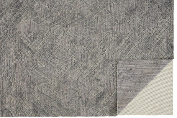 HomeRoots 5' Gray Abstract Hand-Woven Area Rug - Unique Artisan Craftsmanship for Modern Décor and Comfort 12' X 15' 513569