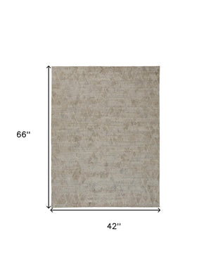HomeRoots 4' Taupe and Gray Abstract Hand Woven Area Rug - Artisan Crafted for Comfort and Style in Any Room 4' X 6' 513571