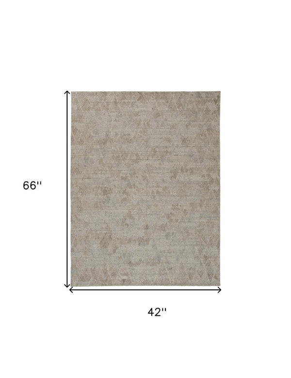 HomeRoots 4' Taupe and Gray Abstract Hand Woven Area Rug - Artisan Crafted for Comfort and Style in Any Room 4' X 6' 513571