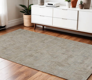HomeRoots 4' Taupe and Gray Abstract Hand Woven Area Rug - Artisan Crafted for Comfort and Style in Any Room 4' X 6' 513571