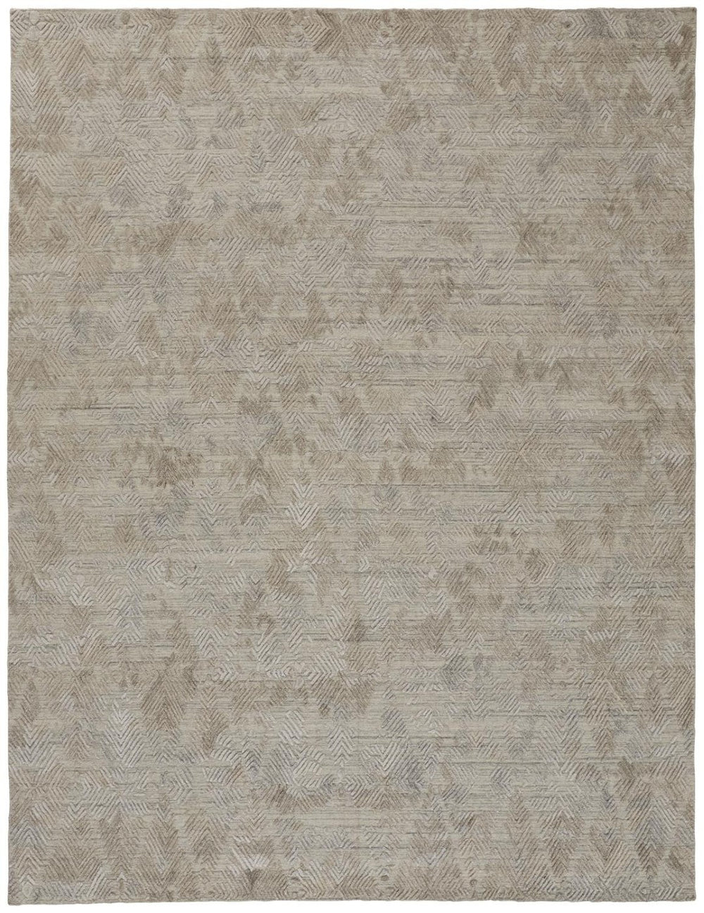 HomeRoots 4' Taupe and Gray Abstract Hand Woven Area Rug - Artisan Crafted for Comfort and Style in Any Room 8' X 10' 513573
