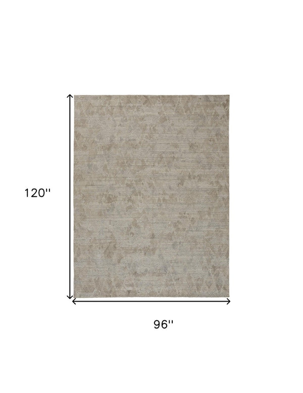 HomeRoots 4' Taupe and Gray Abstract Hand Woven Area Rug - Artisan Crafted for Comfort and Style in Any Room 8' X 10' 513573
