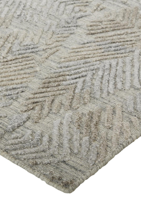 HomeRoots 4' Taupe and Gray Abstract Hand Woven Area Rug - Artisan Crafted for Comfort and Style in Any Room 8' X 10' 513573