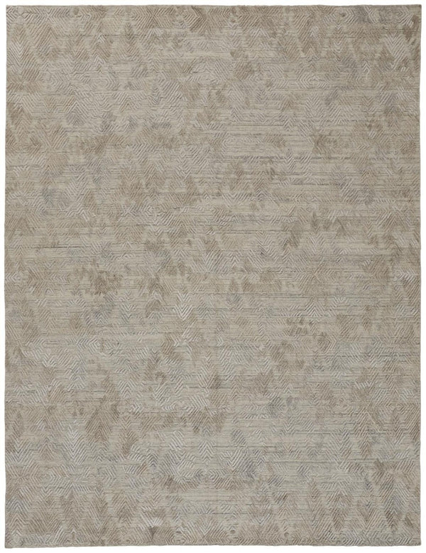 HomeRoots 4' Taupe and Gray Abstract Hand Woven Area Rug - Artisan Crafted for Comfort and Style in Any Room 9' X 12' 513574