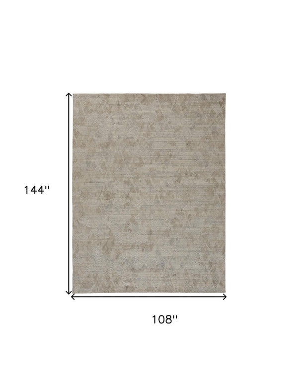 HomeRoots 4' Taupe and Gray Abstract Hand Woven Area Rug - Artisan Crafted for Comfort and Style in Any Room 9' X 12' 513574
