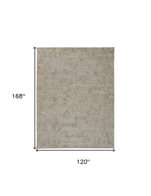 HomeRoots 4' Taupe and Gray Abstract Hand Woven Area Rug - Artisan Crafted for Comfort and Style in Any Room 10' X 14' 513575