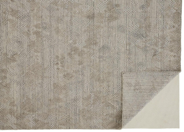 HomeRoots 4' Taupe and Gray Abstract Hand Woven Area Rug - Artisan Crafted for Comfort and Style in Any Room 10' X 14' 513575