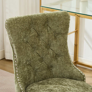 English Elm A&A Tufted Chenille Office Chair with Gold Chrome Base, Plush High-Rebound Cushion for Comfort Green W1143P366777