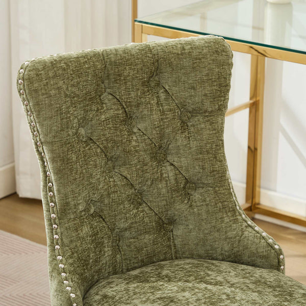 English Elm A&A Tufted Chenille Office Chair with Gold Chrome Base, Plush High-Rebound Cushion for Comfort Green W1143P366777