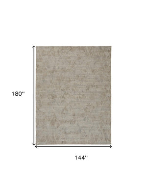 HomeRoots 4' Taupe and Gray Abstract Hand Woven Area Rug - Artisan Crafted for Comfort and Style in Any Room 12' X 15' 513578