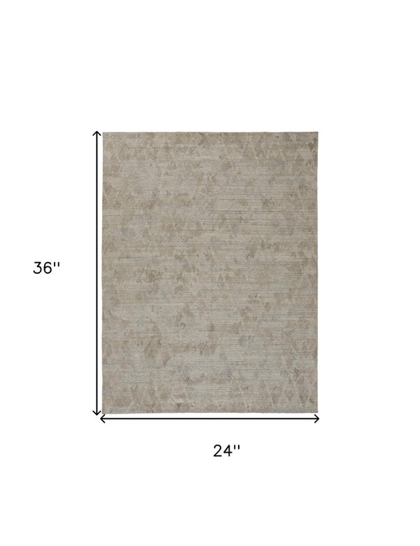 HomeRoots 4' Taupe and Gray Abstract Hand Woven Area Rug - Artisan Crafted for Comfort and Style in Any Room 2' X 3' 513579