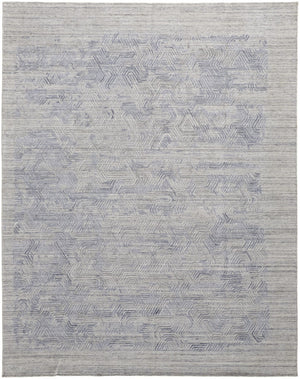 HomeRoots 4' Blue and Gray Abstract Hand Woven Area Rug – Distressed Design for Modern Interior Elegance 4' X 6' 513580