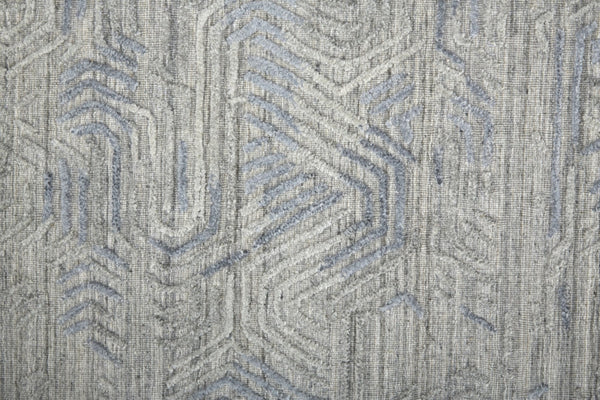 HomeRoots 4' Blue and Gray Abstract Hand Woven Area Rug – Distressed Design for Modern Interior Elegance 4' X 6' 513580