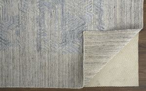 HomeRoots 4' Blue and Gray Abstract Hand Woven Area Rug – Distressed Design for Modern Interior Elegance 5' X 8' 513581