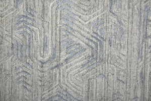 HomeRoots 4' Blue and Gray Abstract Hand Woven Area Rug – Distressed Design for Modern Interior Elegance 5' X 8' 513581