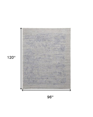 HomeRoots 4' Blue and Gray Abstract Hand Woven Area Rug – Distressed Design for Modern Interior Elegance 8' X 10' 513582