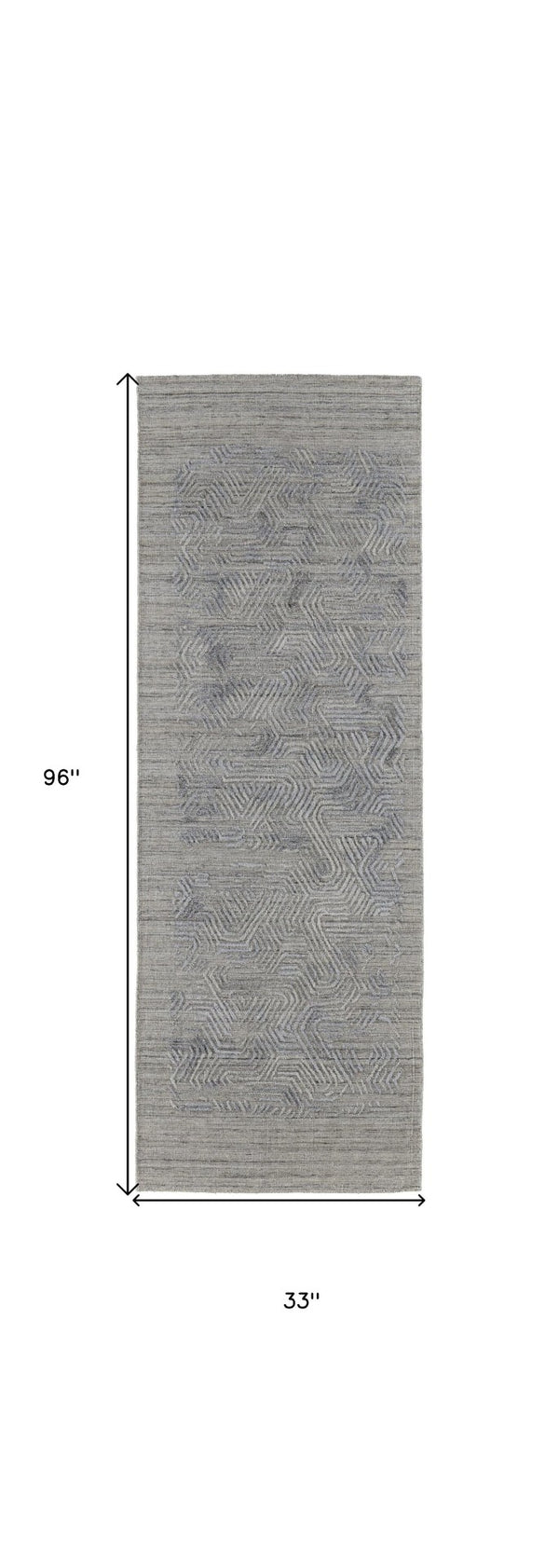 HomeRoots 4' Blue and Gray Abstract Hand Woven Area Rug – Distressed Design for Modern Interior Elegance 8' Runner 513586